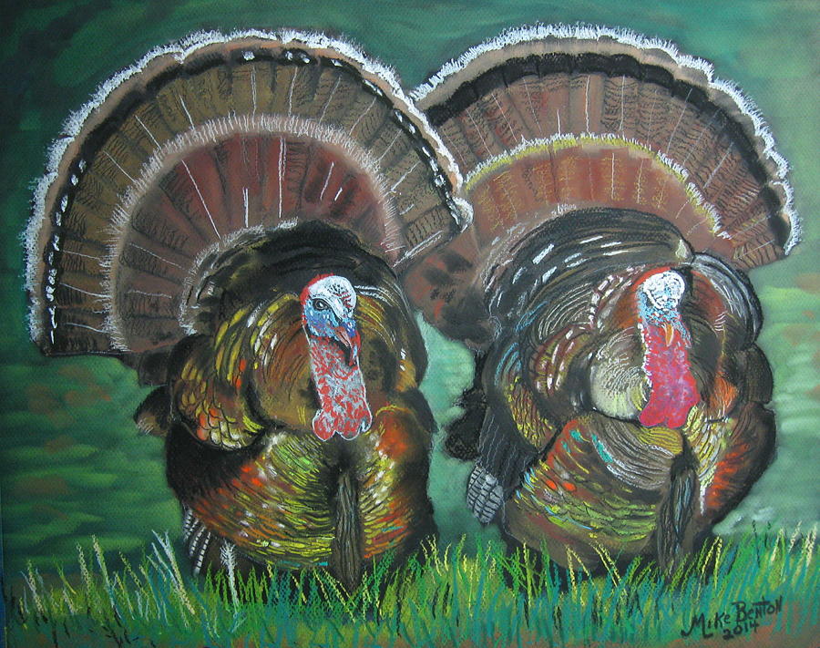Spring Gobblers Pastel by Mike Benton