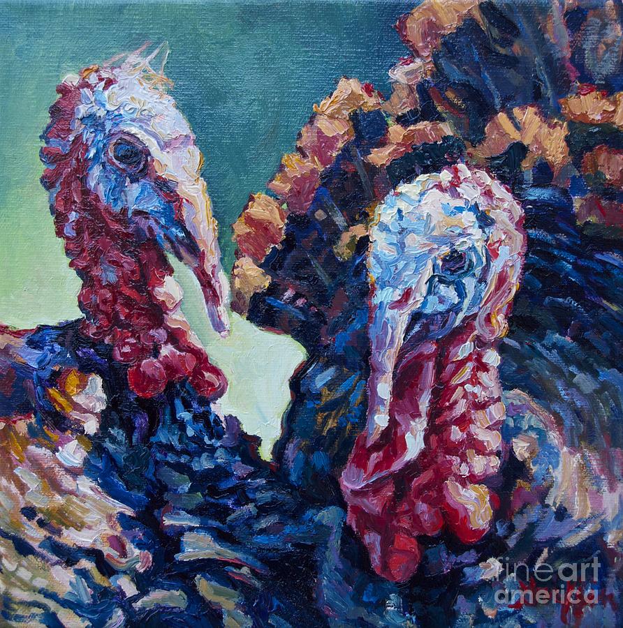 Spring Gobblers Painting by Patricia A Griffin