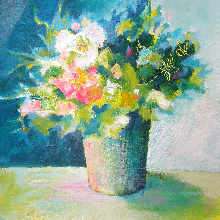 Spring Flowers Painting - Spring Green Posy by Susanne Clark