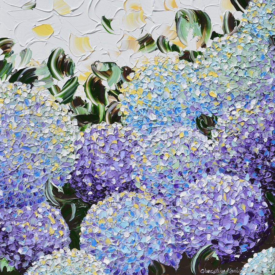 Flowers Painting - Spring Hydrangea by Christine Bell Flowers Painting - Spring Hydrangea by Christine Bell