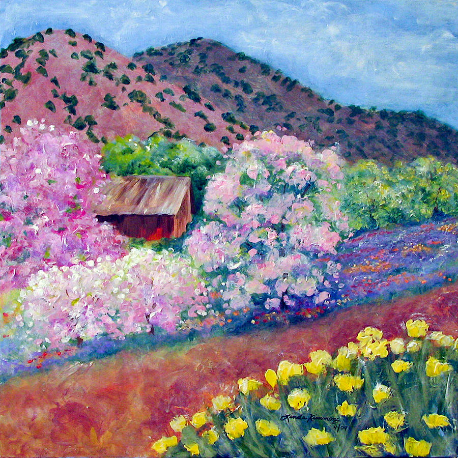 Spring in Dixon New Mexico Painting by Linda Rauch
