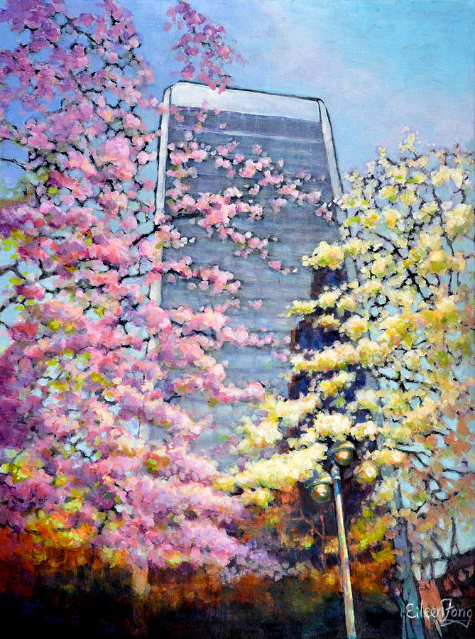 Spring in Downtown Painting by Eileen  Fong