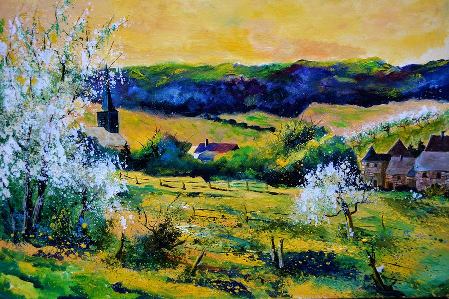 Spring in Matagne  Painting by Pol Ledent
