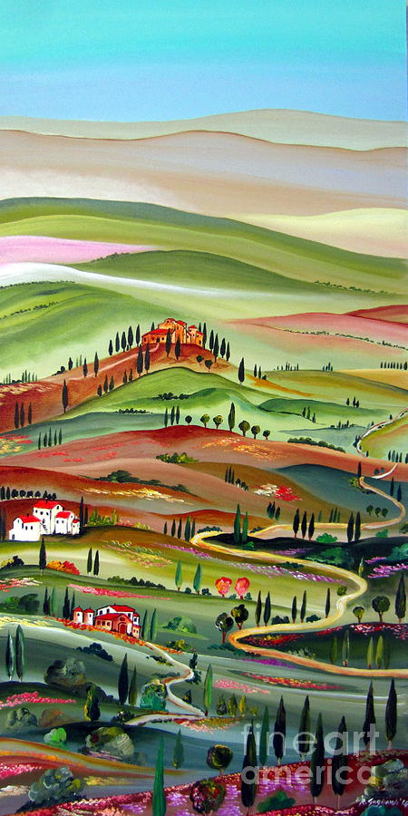Spring in Val D Orcia Toscana Painting by Roberto Gagliardi
