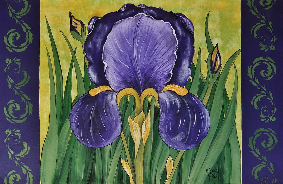 Spring Iris Painting by Cindy Micklos