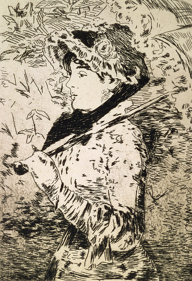 Portrait Drawing - Spring   Jeanne by Edouard Manet