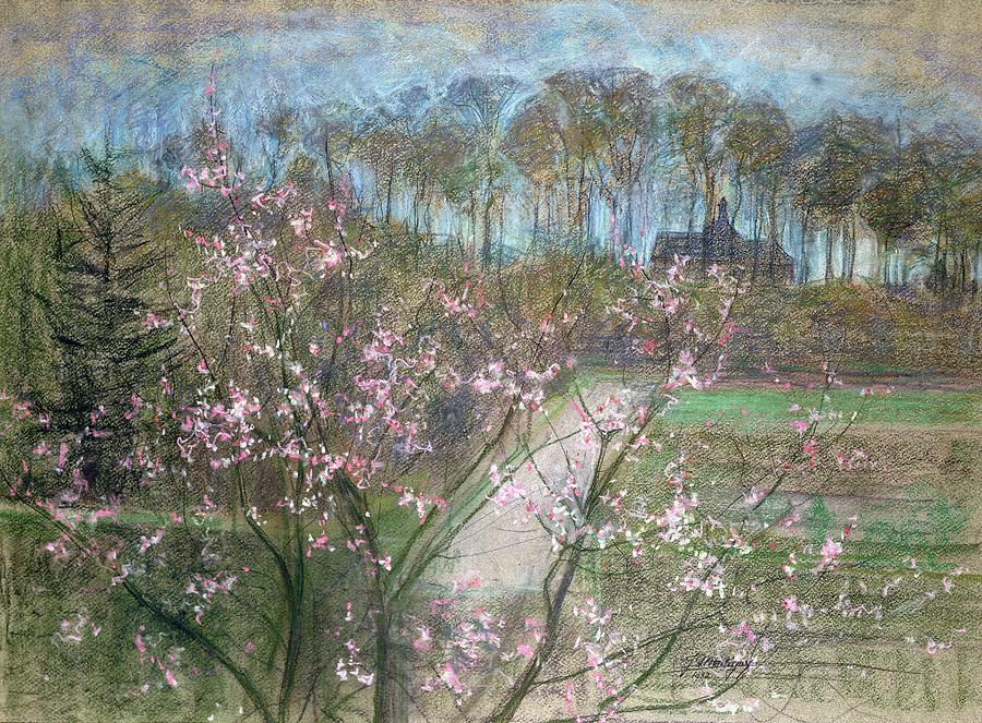 Spring Painting - Spring Landscape by Jenny Montigny