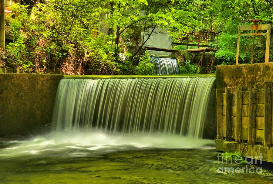 Spring Mill Spillway Photograph by Adam Jewell