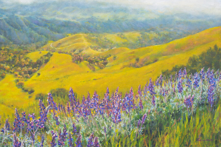 Spring on Mount Diablo #3 Painting by Kerima Swain
