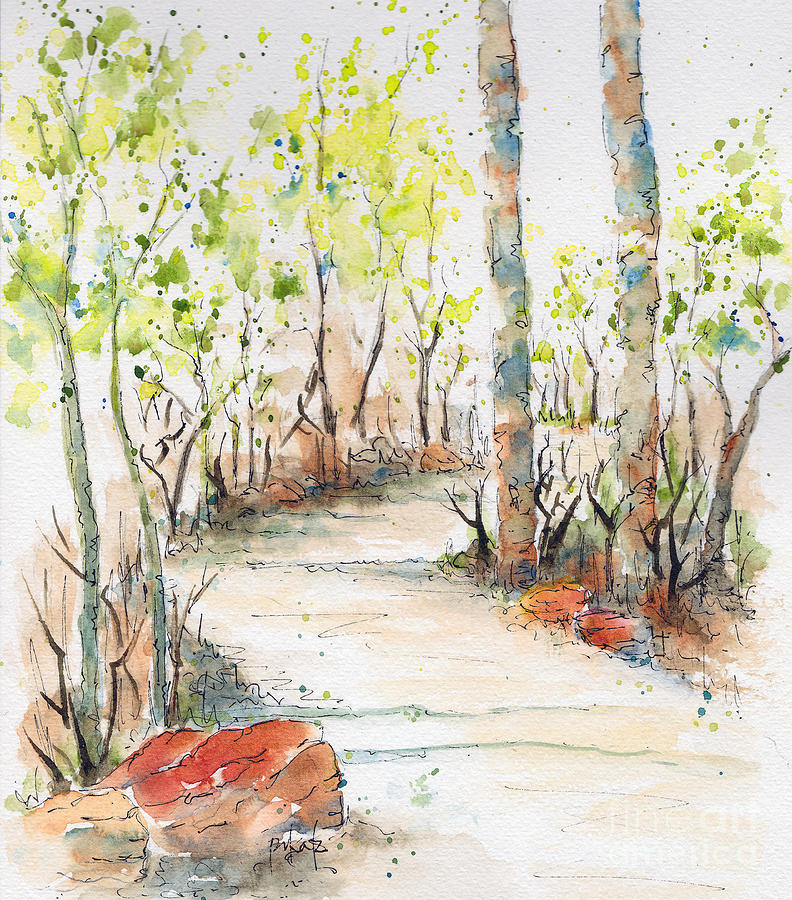 Spring On The Trail Painting by Pat Katz