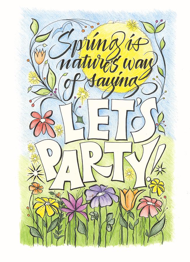 Spring Party Painting by Sally Penley
