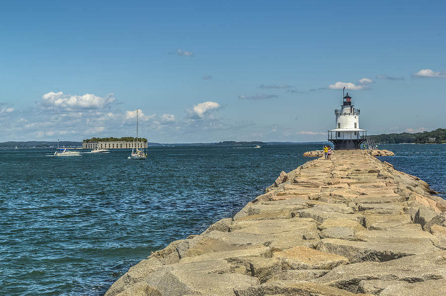 Spring Point Ledge lighthouse Photograph by Jane Luxton