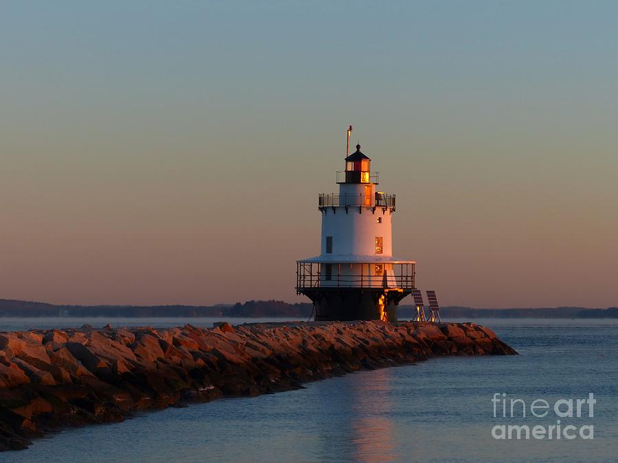 Spring Point Photograph - Spring Point Ledge Lighthouse Sunrise In South Portland Maine by Christine Stack Spring Point Photograph - Spring Point Ledge Lighthouse Sunrise In South Portland Maine by Christine Stack