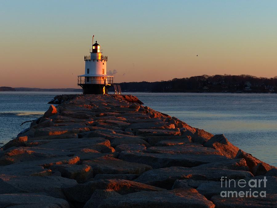 Lighthouse Photograph - Spring Point Sunrise by Christine Stack Lighthouse Photograph - Spring Point Sunrise by Christine Stack