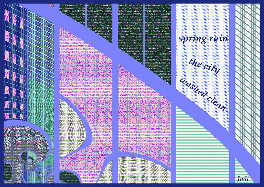 Spring Rain Haiga Digital Art by Judi Suni Hall