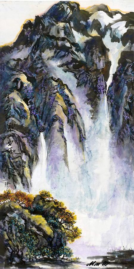 Spring Rain Waterfall Music Painting by L R B