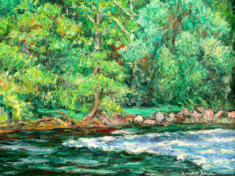 Spring Rapids on the New River Painting by Kendall Kessler
