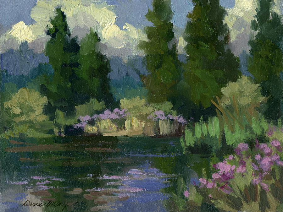 Spring Reflections at Harrys Pond Painting by Diane McClary