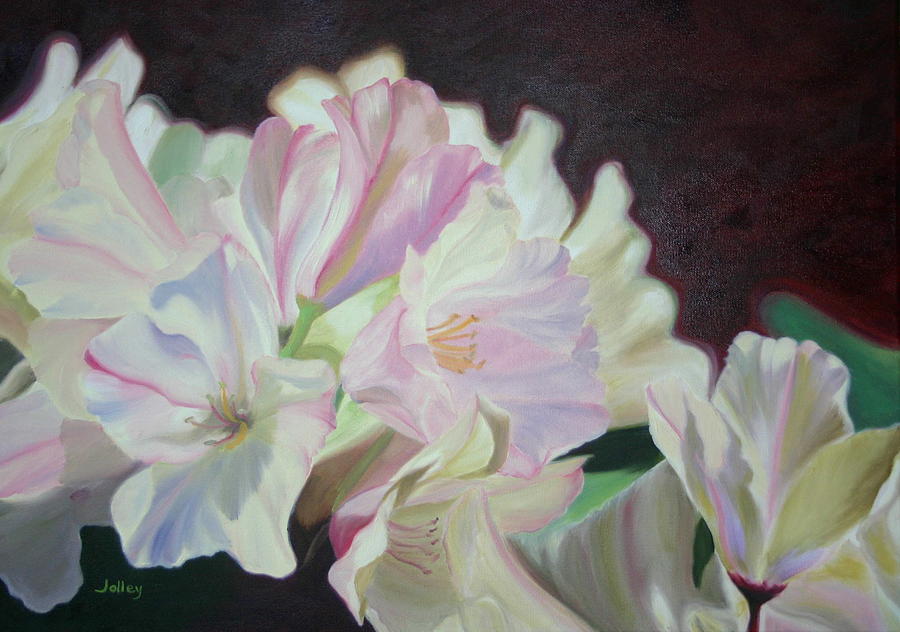 Spring Rhodys Painting by Nancy Jolley
