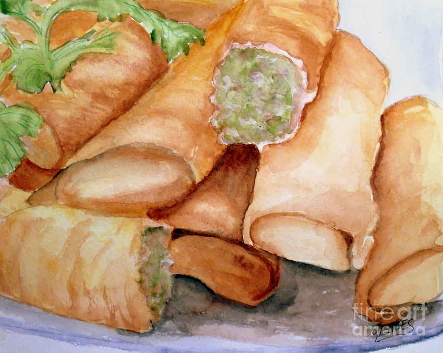 Spring Rolls Painting by Carol Grimes