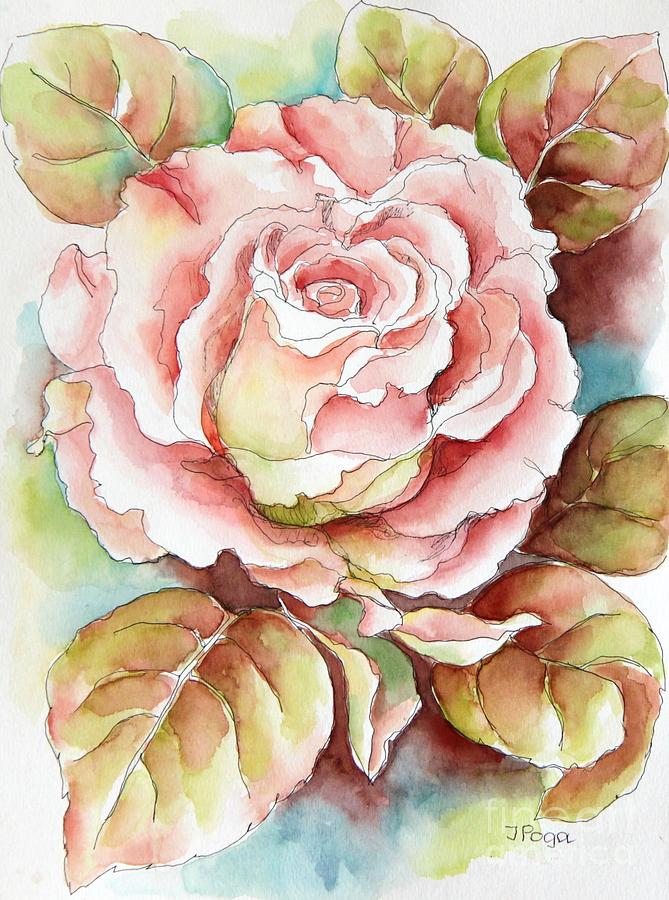 Spring Rose Painting by Inese Poga