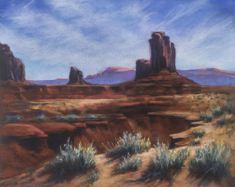 Spring Sage Monument Valley AZ Painting by Marjie Eakin-Petty