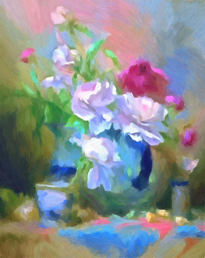 Flower Painting - Spring Still Life Impressionism by Georgiana Romanovna