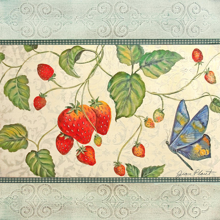 Spring Strawberries Painting by Jean Plout