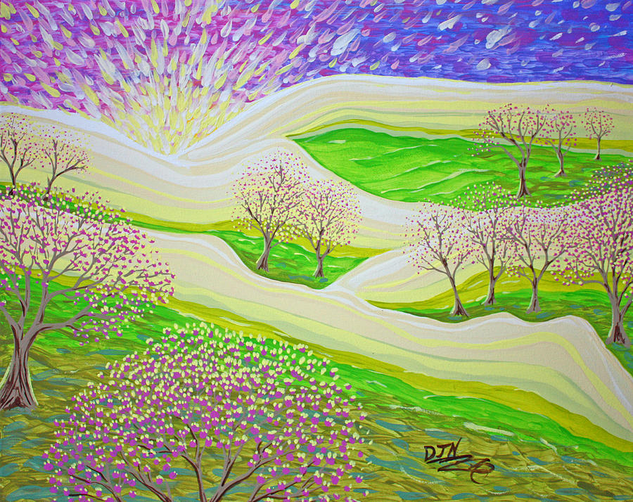 Tree Painting - Spring Sunrise by Dennis Nadeau