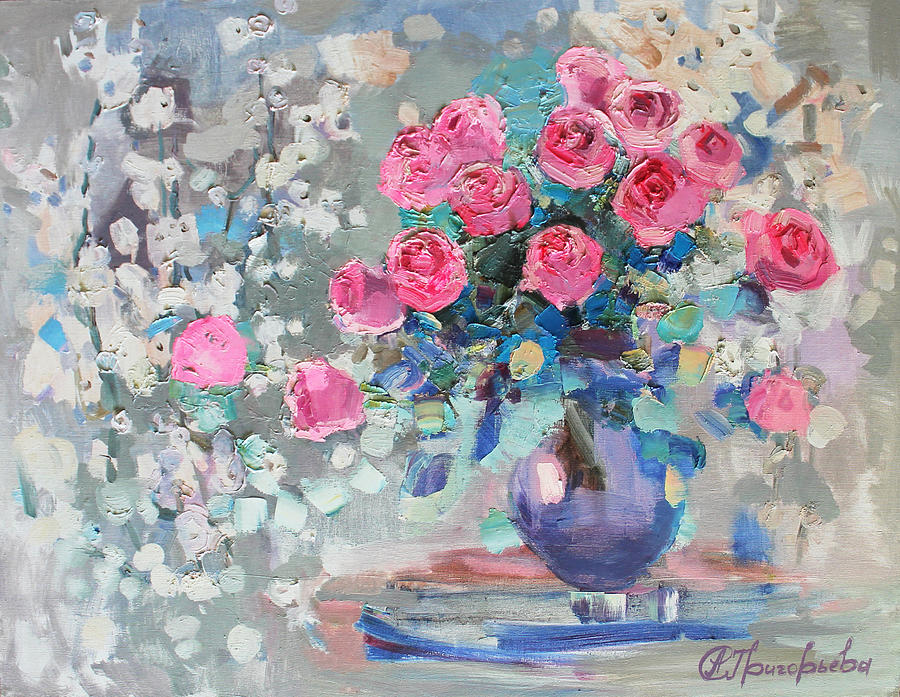 Rose Painting - Spring tenderness by Anastasiia Grygorieva