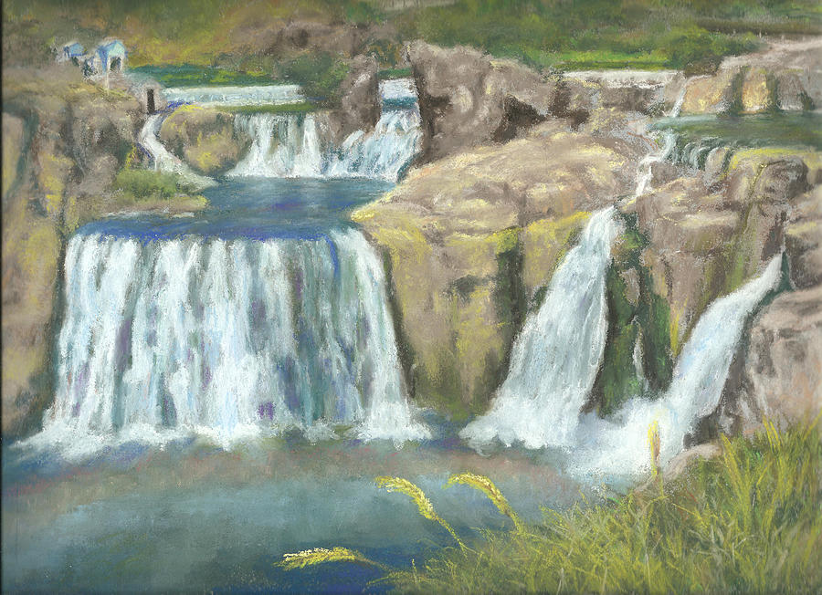 Spring Thaw at Shoshone Falls Painting by Harriett Masterson