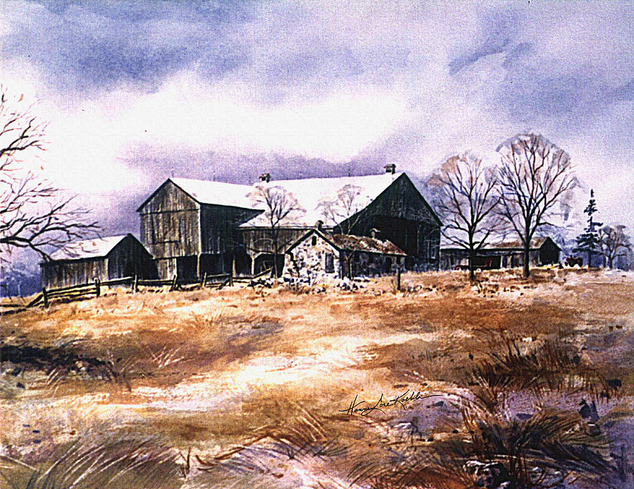 Barn Painting - Spring Thaw by Hanne Lore Koehler