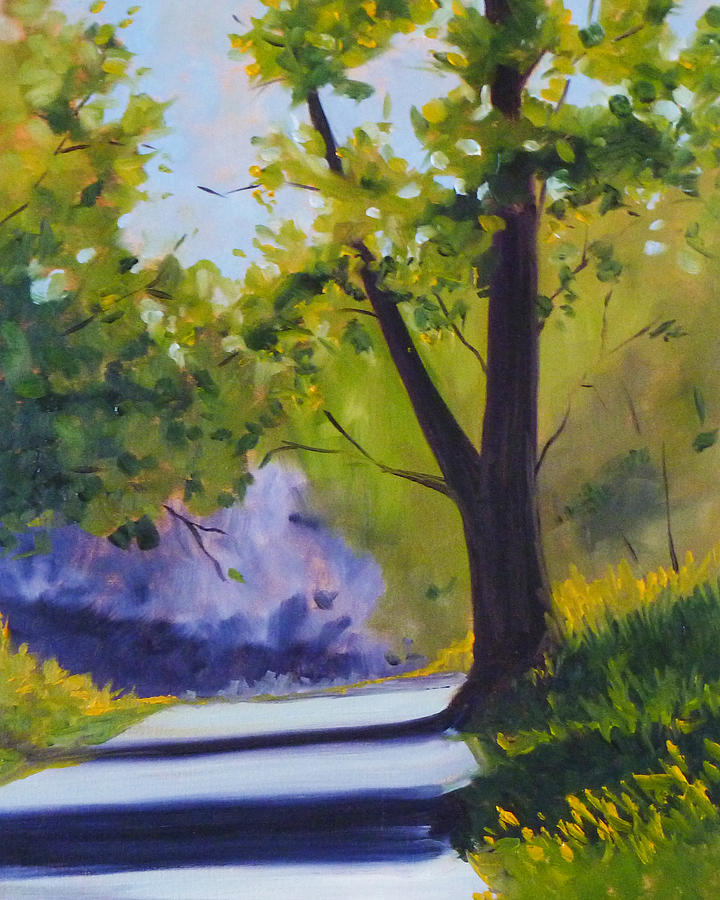Spring Trail Painting by Nancy Merkle