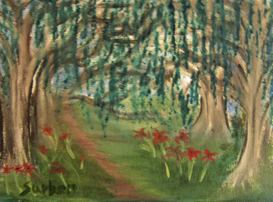 Spring Trail Painting by Suzanne Surber