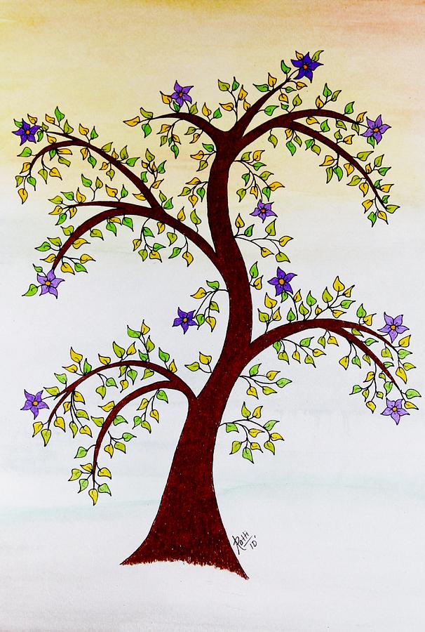 spring tree drawing