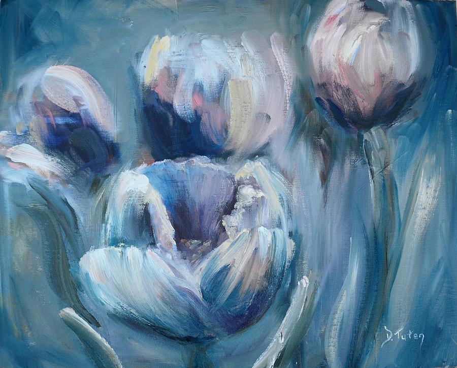 Spring Tulips Painting by Donna Tuten