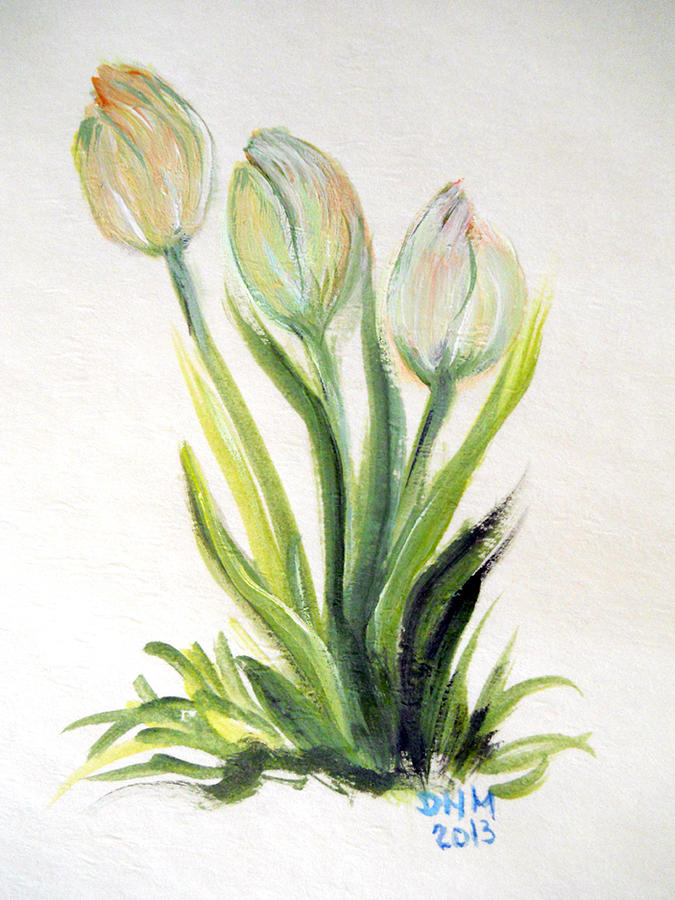 Spring Tulips Painting by Dorothy Maier