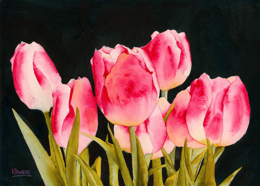 Spring Tulips Painting by Ken Powers