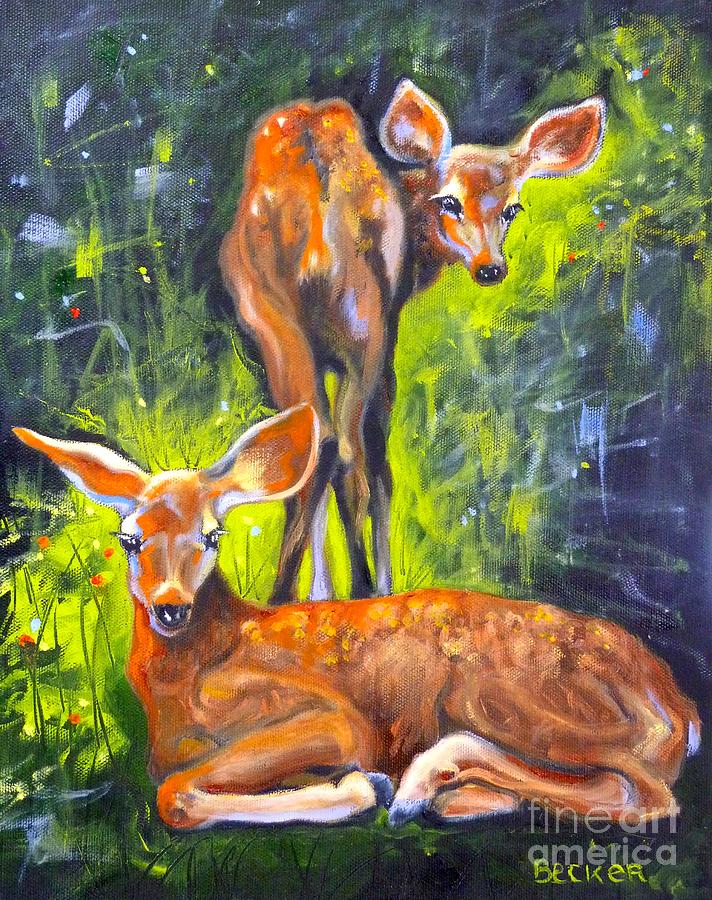 Spring Twins 1 Painting by Susan A Becker
