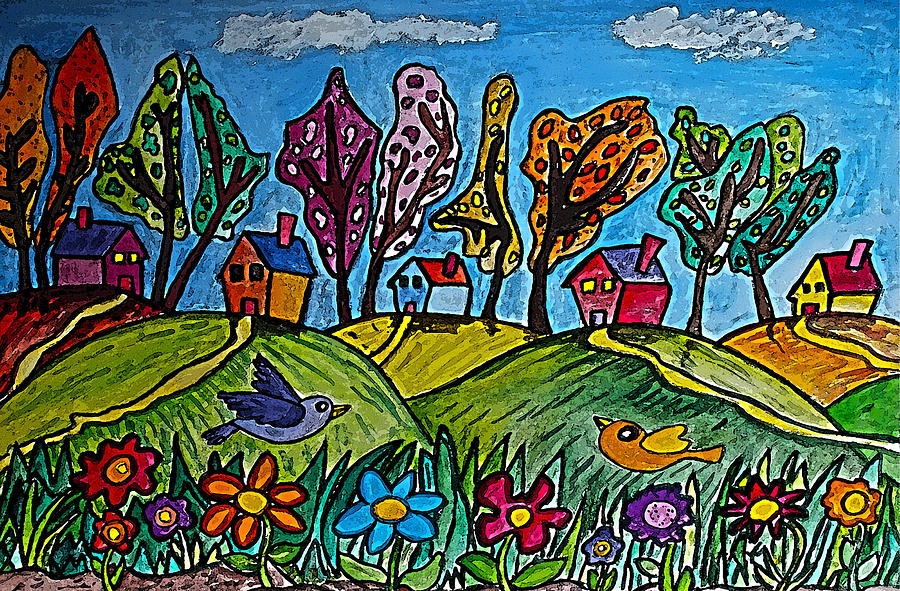 Spring Valley Painting by Monica Engeler