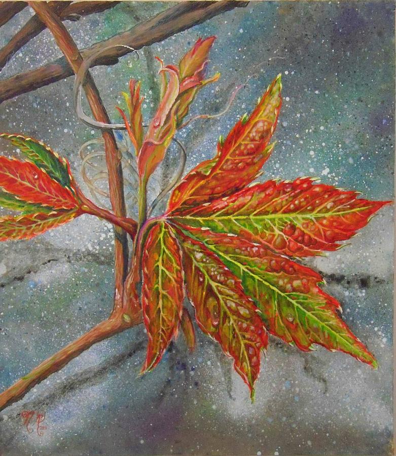 Spring Virginia Creeper Painting by Nicole Angell