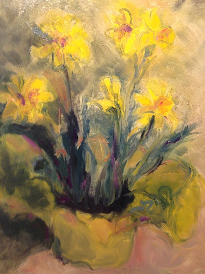 Spring Yellow Painting by Karen Carmean