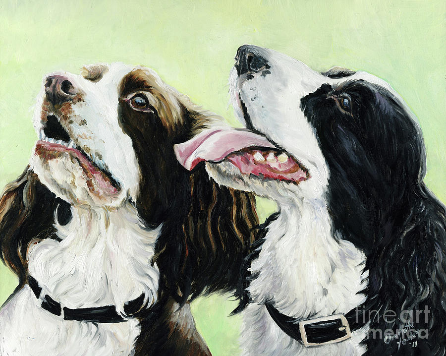 Dog Painting - Springer Beggers by Charlotte Yealey