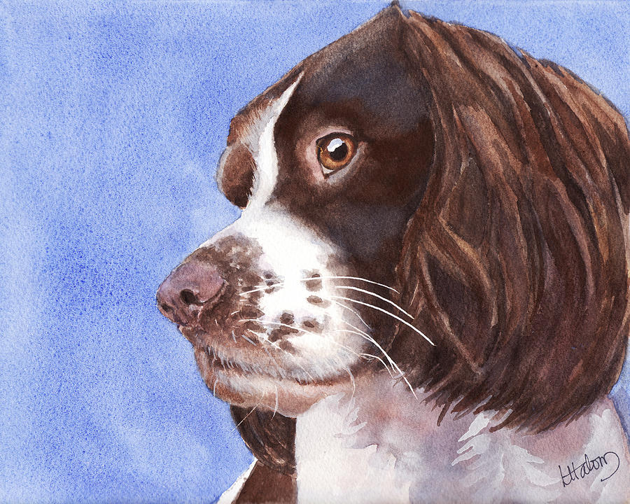 Springer Spaniel Puppy Painting by Greg and Linda Halom