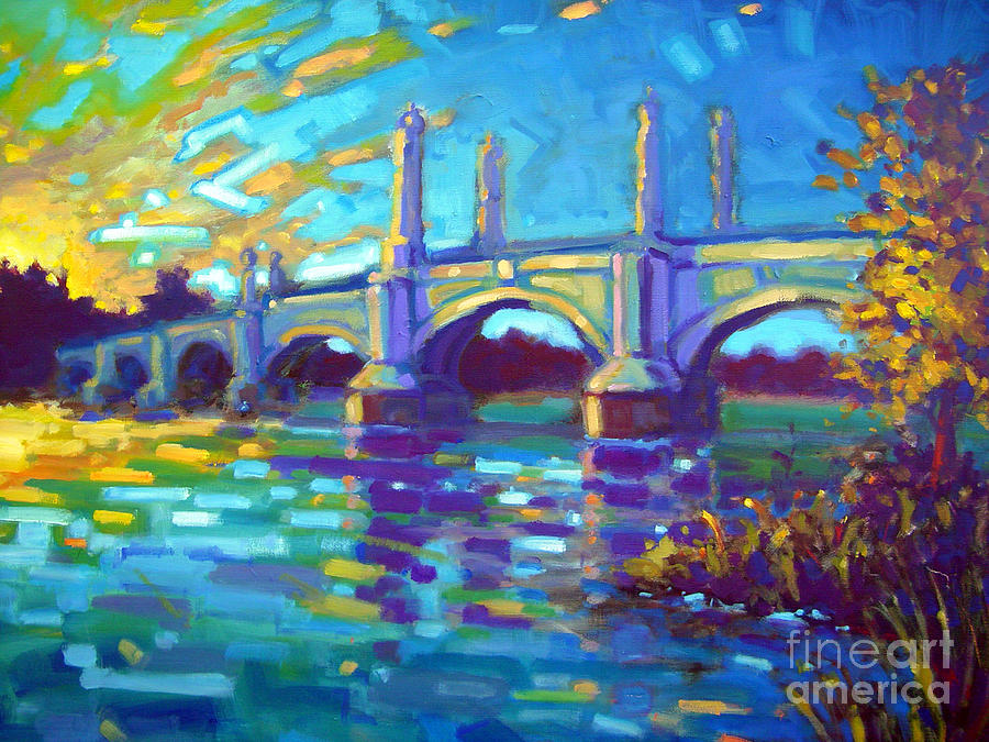 Bridge Painting - Springfield Memorial Bridge by Caleb Colon