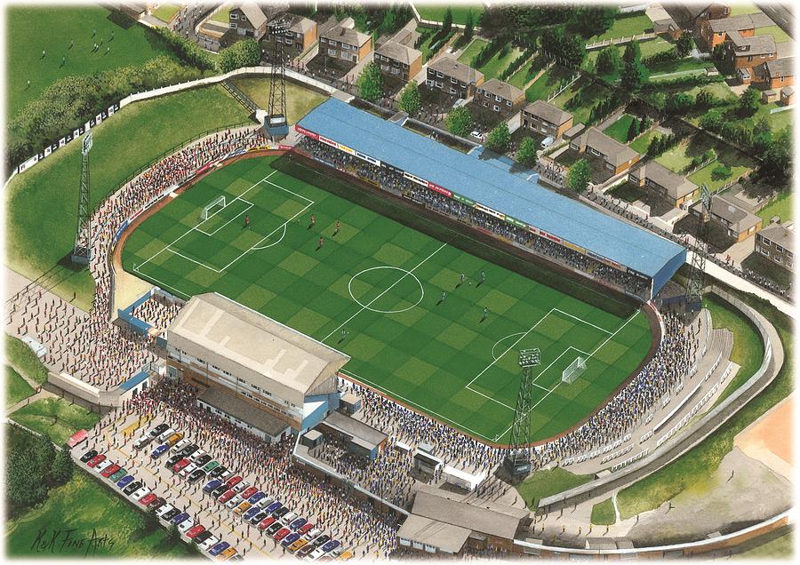 Football Painting - Springfield Park - Wigan Athletic by Kevin Fletcher