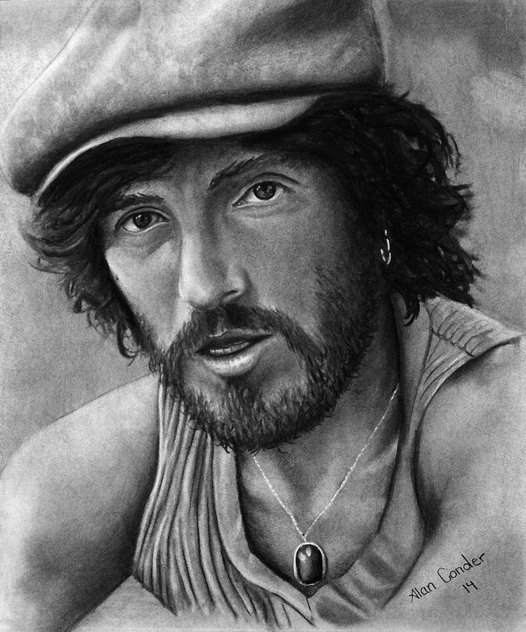 Springsteen Drawing by Alan Conder