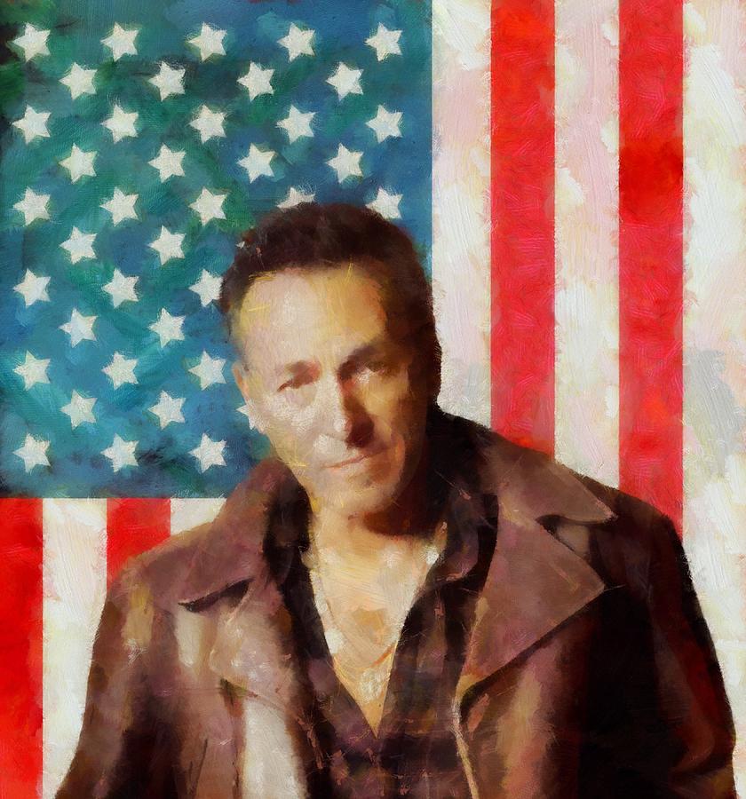 Icon Digital Art - Springsteen American Icon by Dan Sproul Icon Digital Art - Springsteen American Icon by Dan Sproul