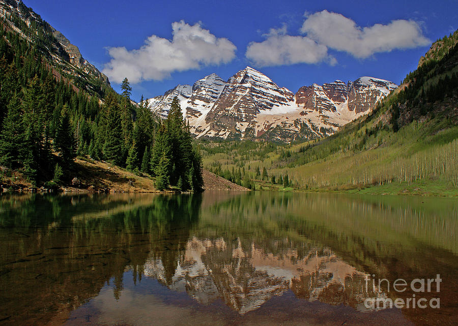 Mountain Photograph - Springtime at Maroon Bells by Kelly Black