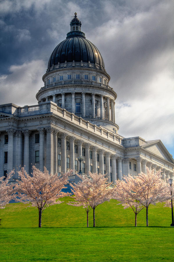 Springtime at the Utah State Capitol Building in Salt Lake City Photograph by Douglas Pulsipher